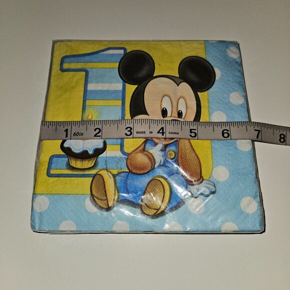 Plates Napkins Lot Disney Baby Mickey Mouse 1st Birthday Party Decor SEALED READ - Picture 5 of 11
